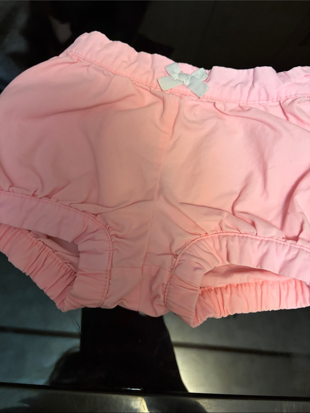 Carter's Light Pink Ruffle Bloomer Shorts with White Bow